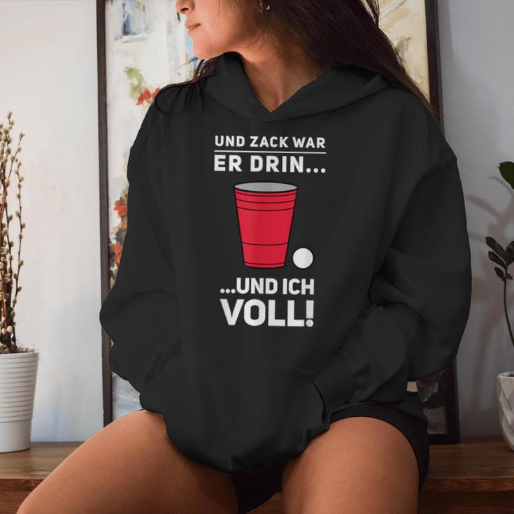 Beer Pong Beer Pong Und Zack War Er Drin Kapuzenpullover für Damen Geschenke für Sie