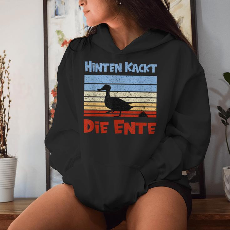 Football Slogan Hinten Kackt Die Duck Kapuzenpullover für Damen Geschenke für Sie