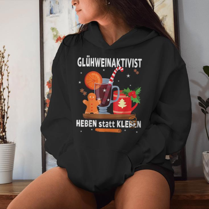 Glühweinaktivist Heben Statt Kleben Christmas Mulled Wine Kapuzenpullover für Damen Geschenke für Sie