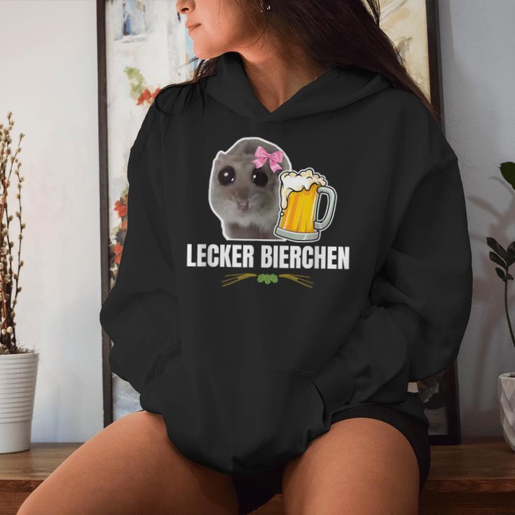 Hamsti Tasty Beer Sad Hamster Meme Lustiger Hamster Kapuzenpullover für Damen Geschenke für Sie