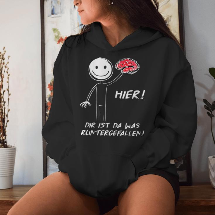 Hier Dir Ist Da Was Runtergefallen Stickman Kapuzenpullover für Damen Geschenke für Sie