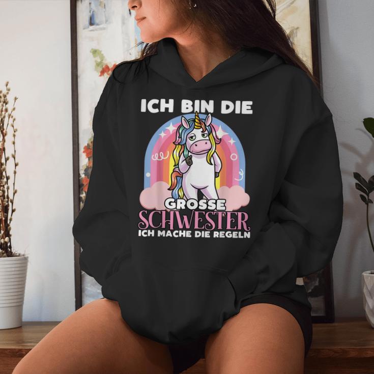 Ich Bin Die Große Schwester Schwewister Girls' Unicorn Kapuzenpullover für Damen Geschenke für Sie