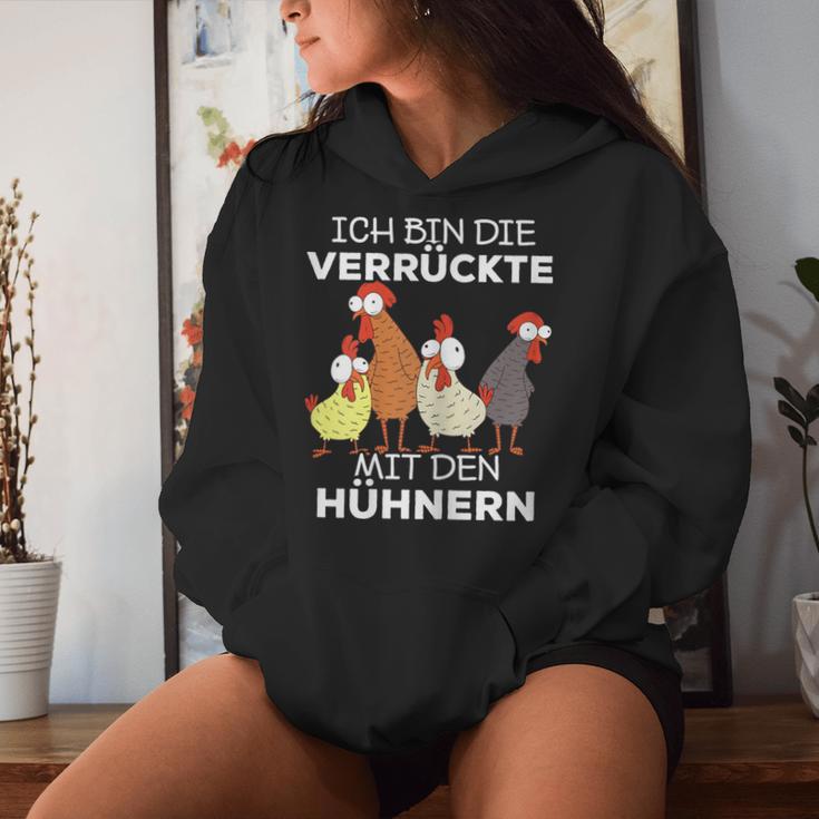 Ich Bin Dieerrückte Mit Den Chickens Kapuzenpullover für Damen Geschenke für Sie