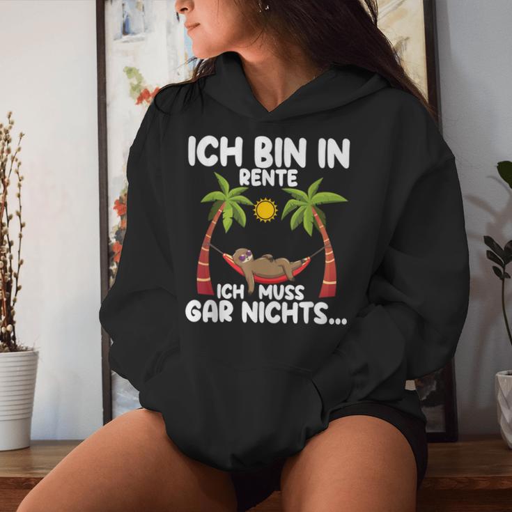 Ich Bin In Rente Ich Muss Gar Nichts Rentner Sloth Kapuzenpullover für Damen Geschenke für Sie