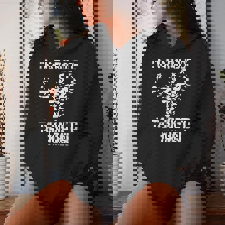 I'm Afraid Of Talking To Divertido Entrenamiento Muscular Para Gimnasio Sudadera con capucha para mujer Regalos para ella