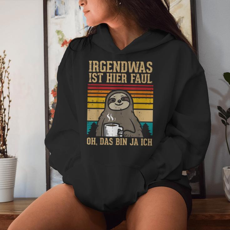 Irgendwas Ist Hier Faul Sloth Animal Morgenmuffel Kapuzenpullover für Damen Geschenke für Sie