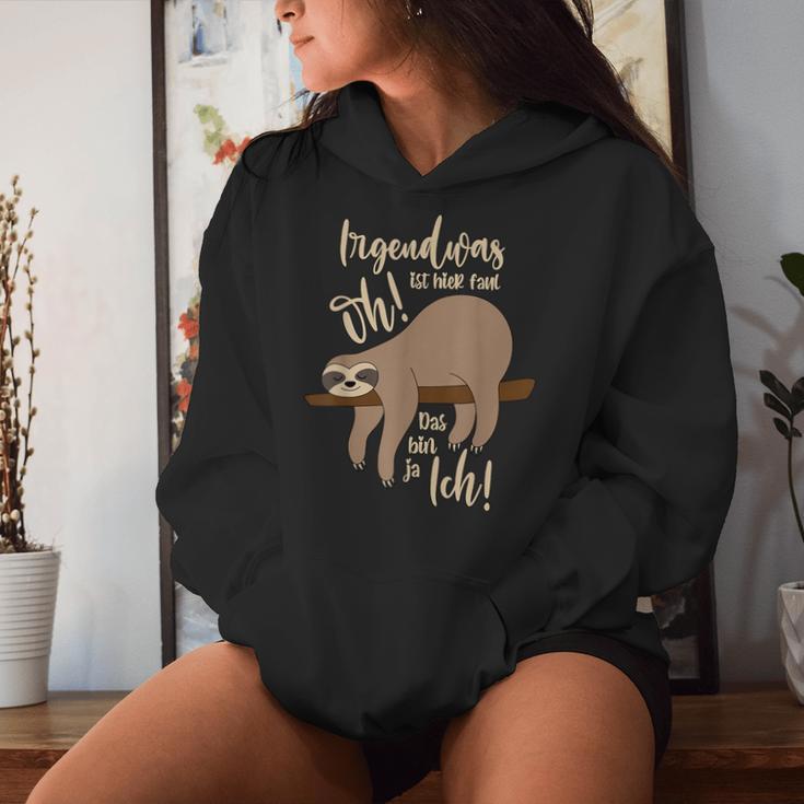 Irgendwas Ist Hier Faul Oh Das Bin Ja Ich Sloth Kapuzenpullover für Damen Geschenke für Sie