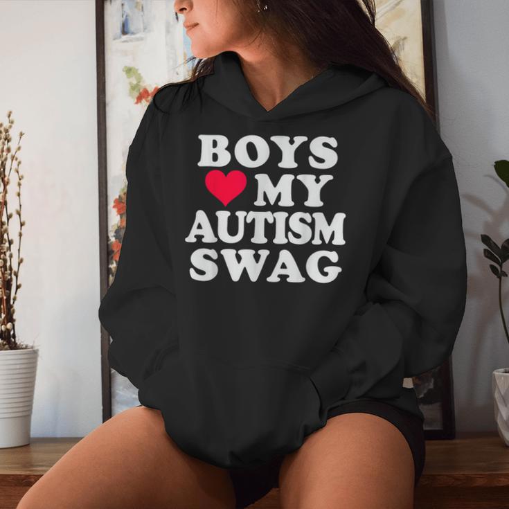 Jungen Lieben Meinen Autismus Swag Lustige Autistische Mädchen Bewusstseins-Idee Kapuzenpullover für Damen Geschenke für Sie