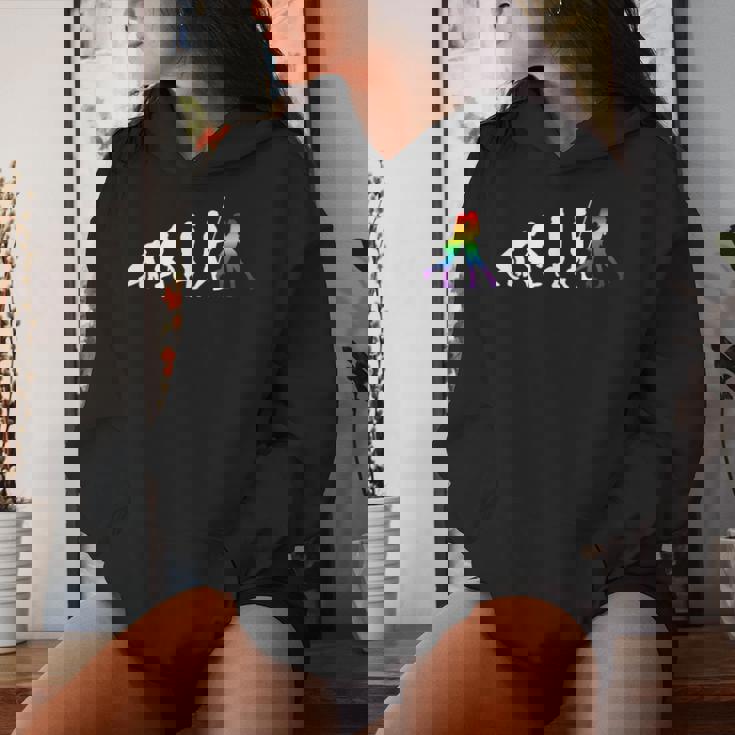 Lesbian Evolution Pride Rainbow Queer Bi Csd Donne Lgbtq Felpa con cappuccio da donna Regalos para ella