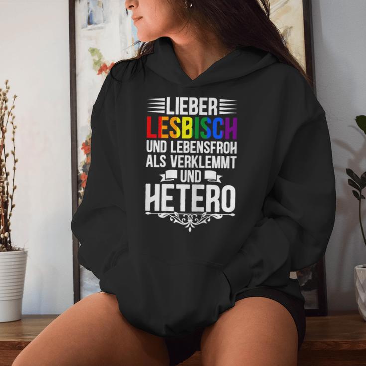 Lieber Lesbian Und Lebensfroh Lesbian Lgbtq Pride Women's Kapuzenpullover für Damen Geschenke für Sie