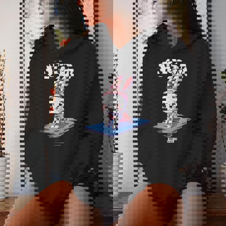 Lindo Conejito Fitnessegano Divertido Es Gimnasio Entrenamientos Sudadera con capucha para mujer Regalos para ella