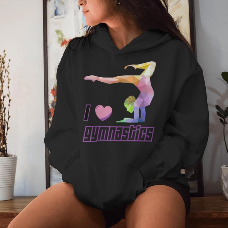 I Love Gymnastics Gymnast Girl Lover Kapuzenpullover für Damen Geschenke für Sie