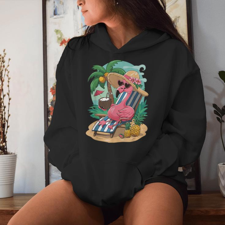 Lustiger Tropischer Rosa Flamingo Hawaii-Sommerparty Kapuzenpullover für Damen Geschenke für Sie