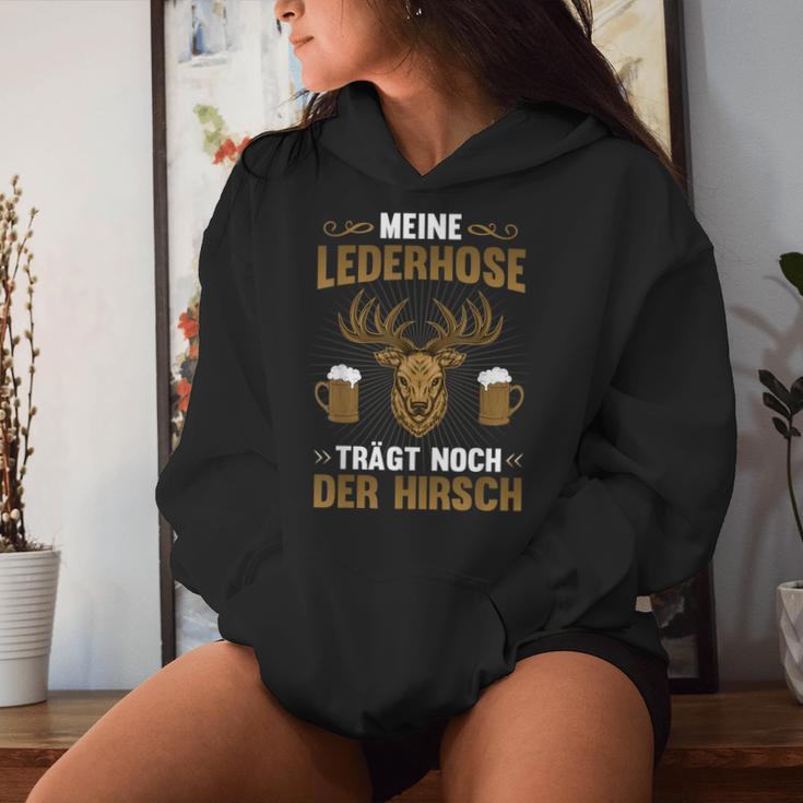 'Meine Lederhosen Hirsch Beer Alcohol Sauf Suff Party Saying Kapuzenpullover für Damen Geschenke für Sie