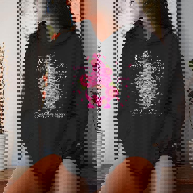In October We Wear Pink Gnome Breast Cancer Awareness Women Hoodie Gifts for Her