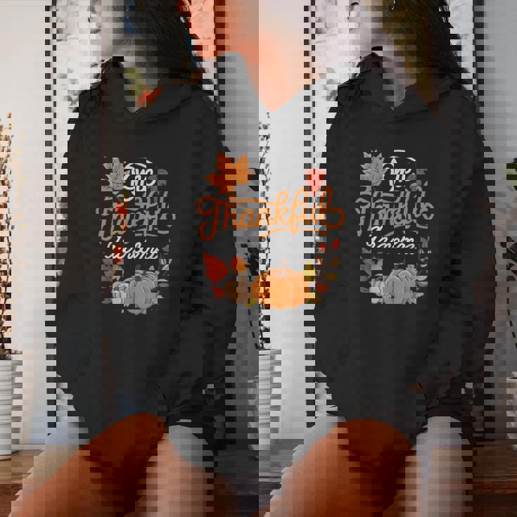 One Thankful Grandma Autumn Fall Thanksgiving Pumpkin Women Hoodie Gifts for Her