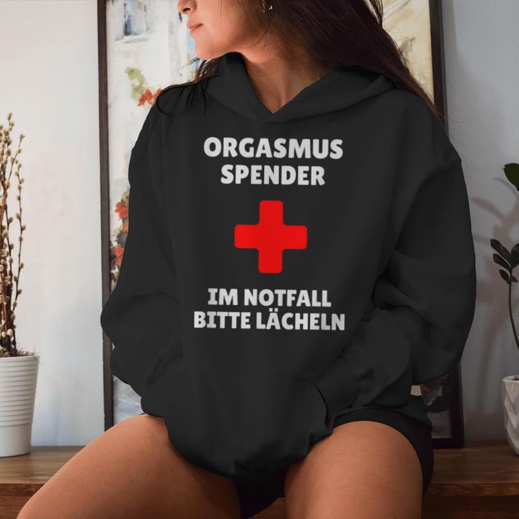 Orgasm Dispenser Im Notfall Bitte Lächeln Party Fun Kapuzenpullover für Damen Geschenke für Sie