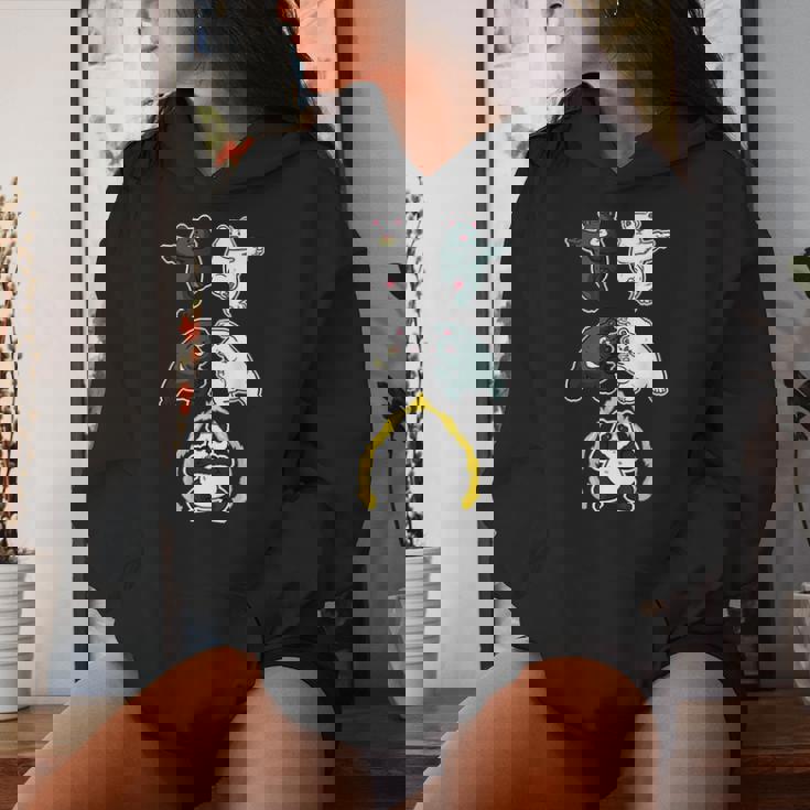 Panda Camicia Orso Polare Orso Nero Animale Fusion Panda Amante Felpa con cappuccio da donna Regalos para ella
