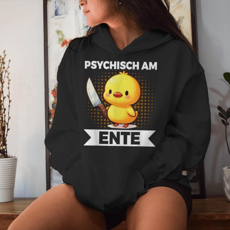 Psychisch Am Ente Duck Slogan Kapuzenpullover für Damen Geschenke für Sie