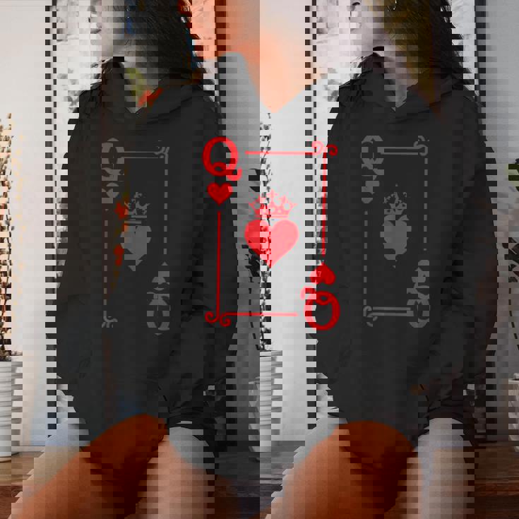 Queen Hearts Card Costume Playing Cards Queen Of Hearts Women Hoodie Gifts for Her