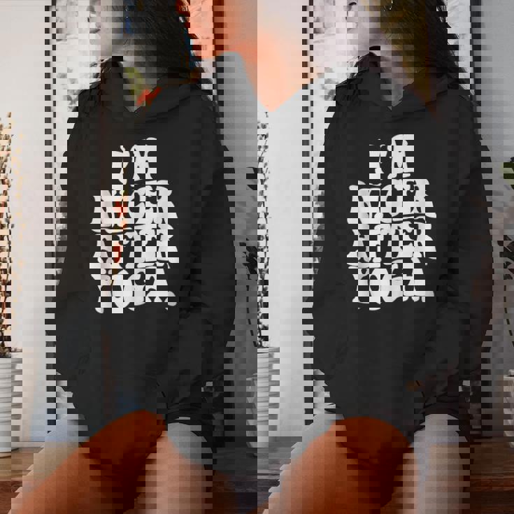 Retro Groovy Sono Più Bello Dopo Lo Yoga Divertente Sarcastico Dicendo Gym Felpa con cappuccio da donna Regalos para ella