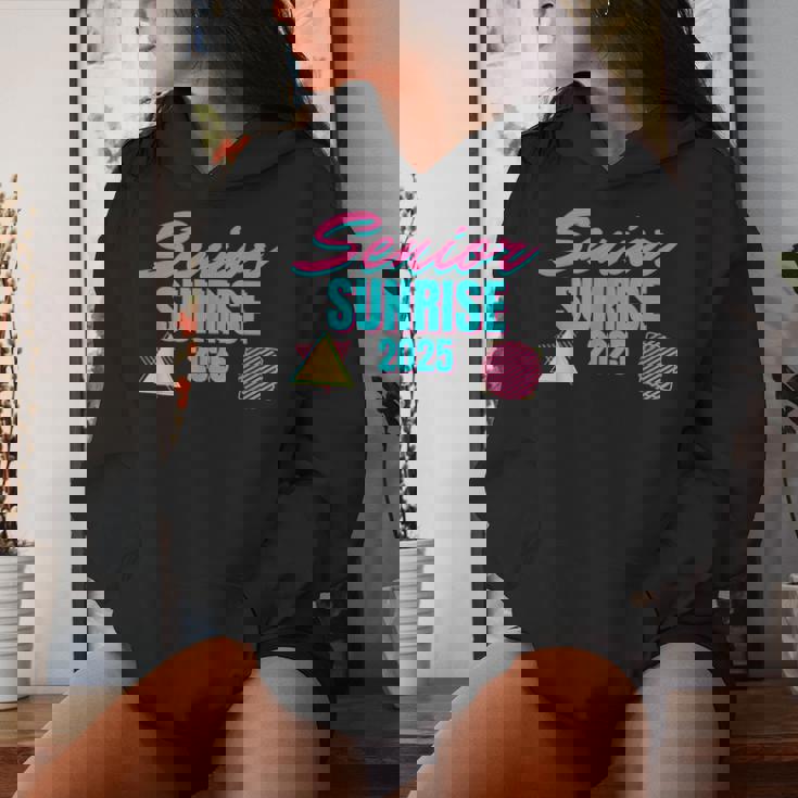 Retro Senior Sunrise 2025 High School 12Th Twelfth Grade Women Hoodie Gifts for Her