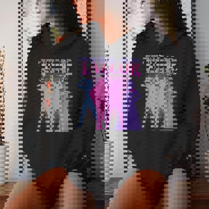 Retro Taylor First Name Personalized Groovy Birthday Girl Women Hoodie Gifts for Her