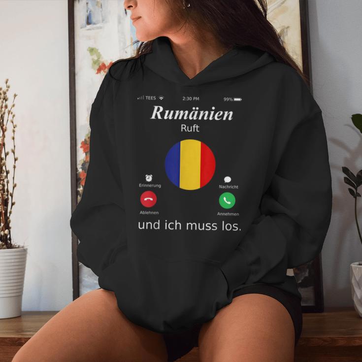 Romania Ruft Und Ich Muss Los Romania Flag Kapuzenpullover für Damen Geschenke für Sie