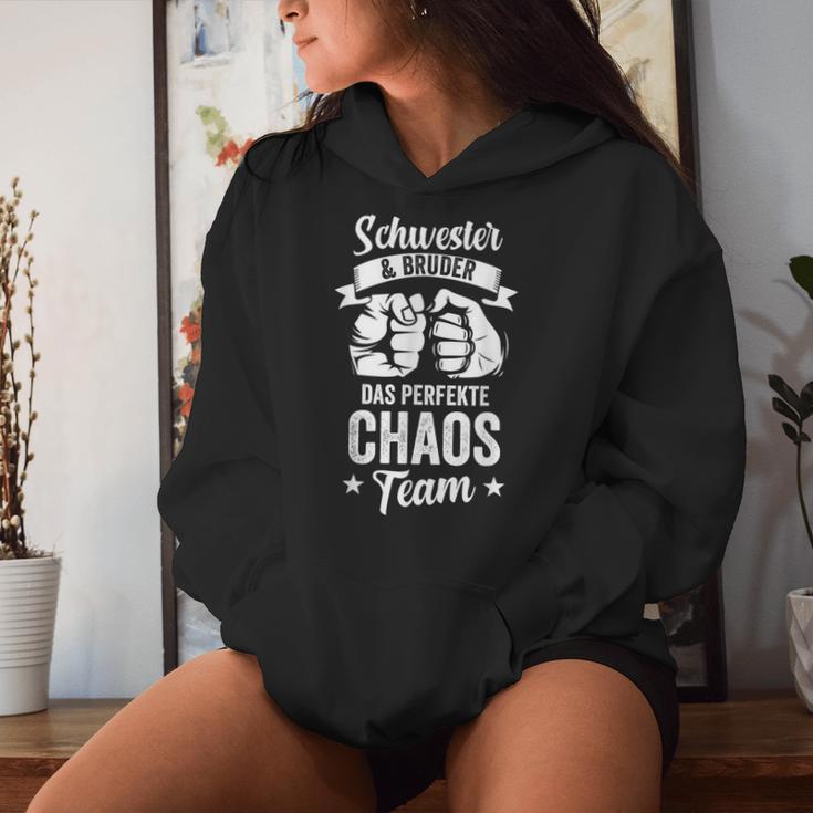 Schwester Und Bruder Das Perfekt Chaos Team Kapuzenpullover für Damen Geschenke für Sie