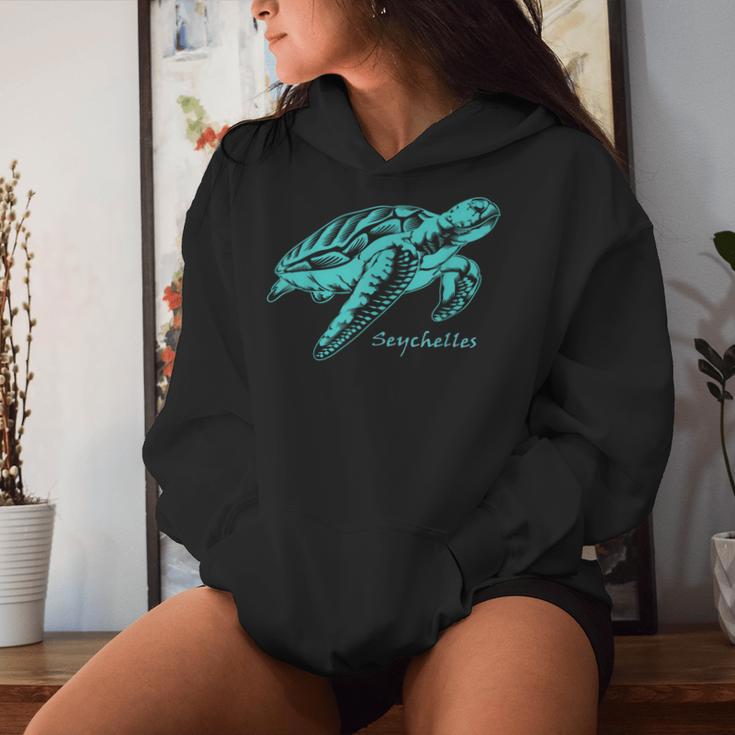 Seychelles Sea Turtle Lagoon Coral Reef Souvenir Kapuzenpullover für Damen Geschenke für Sie