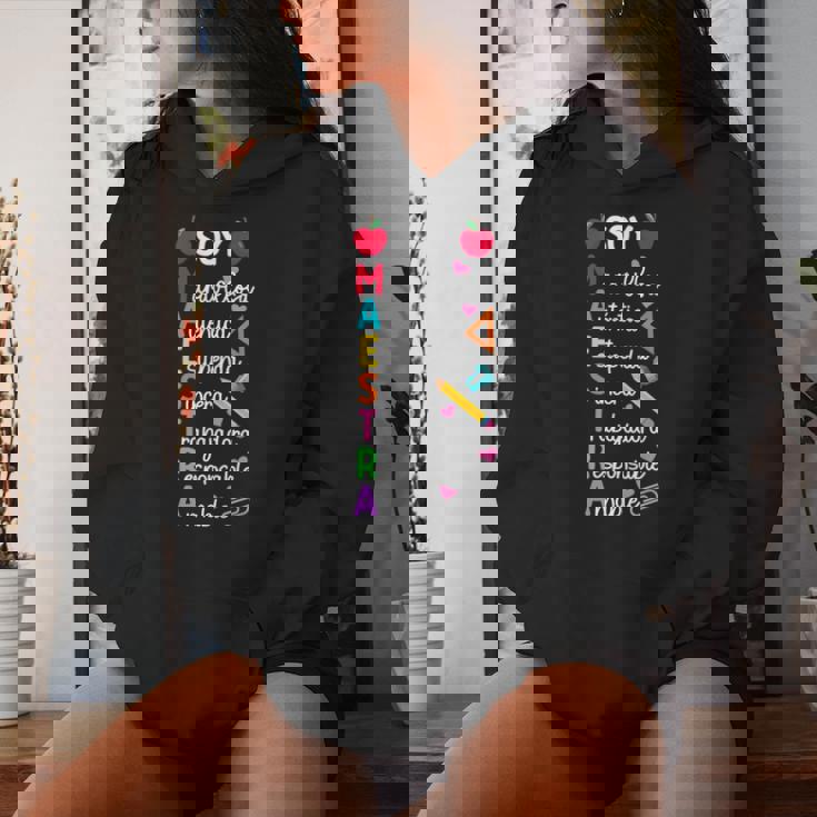 Soy Maestra De Español Spanish Teacher Bilingual Teacher Women Hoodie Gifts for Her