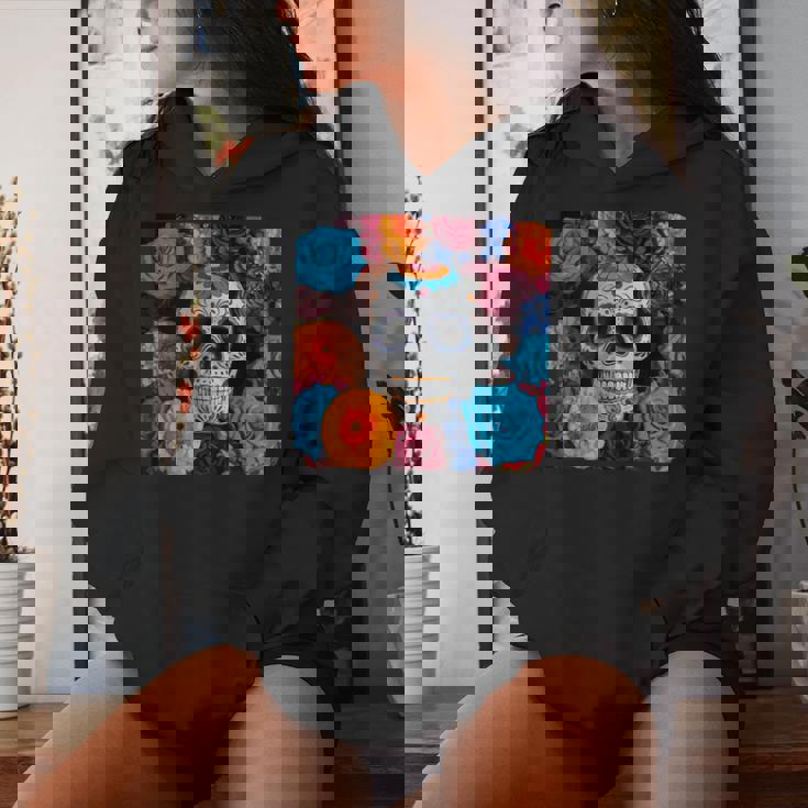 Tête De Mort Mexicaine Dia De Muertos Jour Des Morts Floral Sweat à capuche femme Cadeaux pour elle