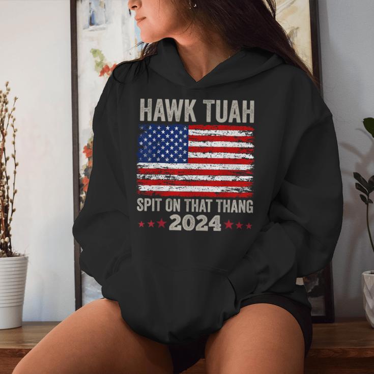 Usa Flag Hawk Tuah 24 Spit On That Thang 2024 Women's Kapuzenpullover für Damen Geschenke für Sie