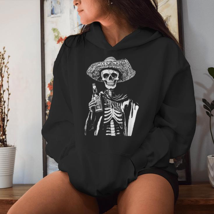 Vintage Skeleton Tequila Mexico Dia De Los Muertos Kapuzenpullover für Damen Geschenke für Sie