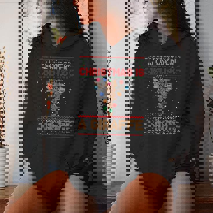 All I Want For Christmas Is A Giraffe Animal Ugly Sweater Women Hoodie Gifts for Her