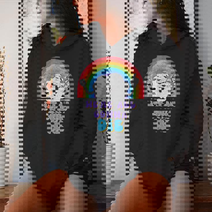 We're All Gonna Die Kawaii Rainbow Cloud Felpa con cappuccio da donna Regalos para ella