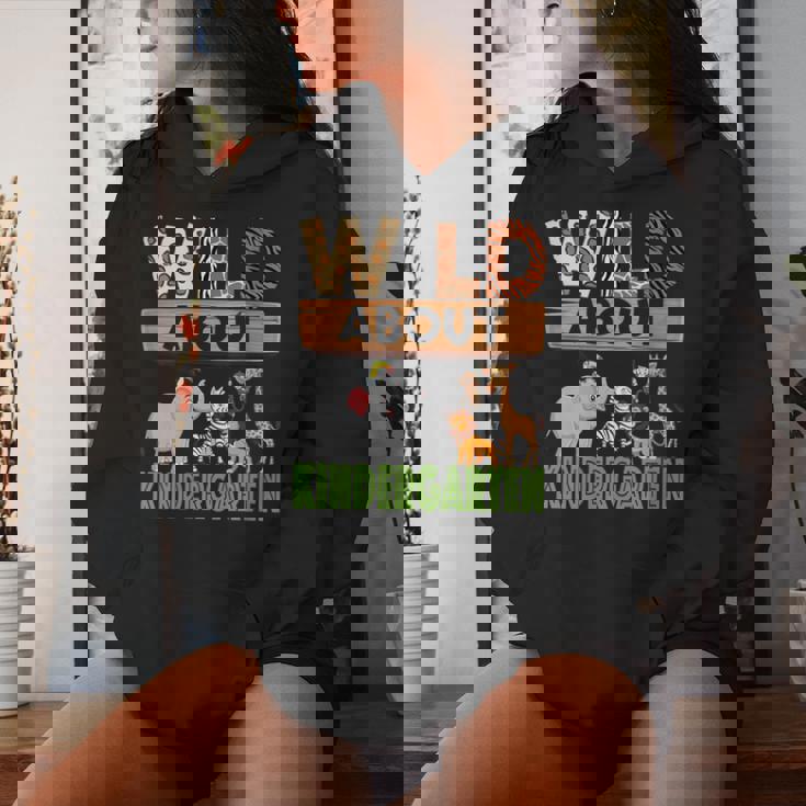 Wild About Kindergarten Teacher Student Zoo Safari Women Hoodie Gifts for Her