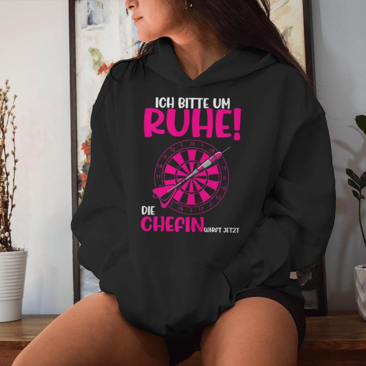 Women's Darts Ich Bitte Um Ruhe Die Chefin Wirft Jetzt Kapuzenpullover für Damen Geschenke für Sie