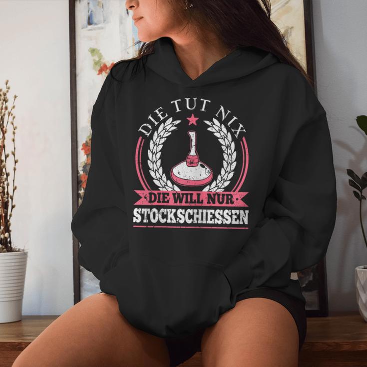 Women's Die Tut Nix Stockschieessen Ice Stick Kapuzenpullover für Damen Geschenke für Sie