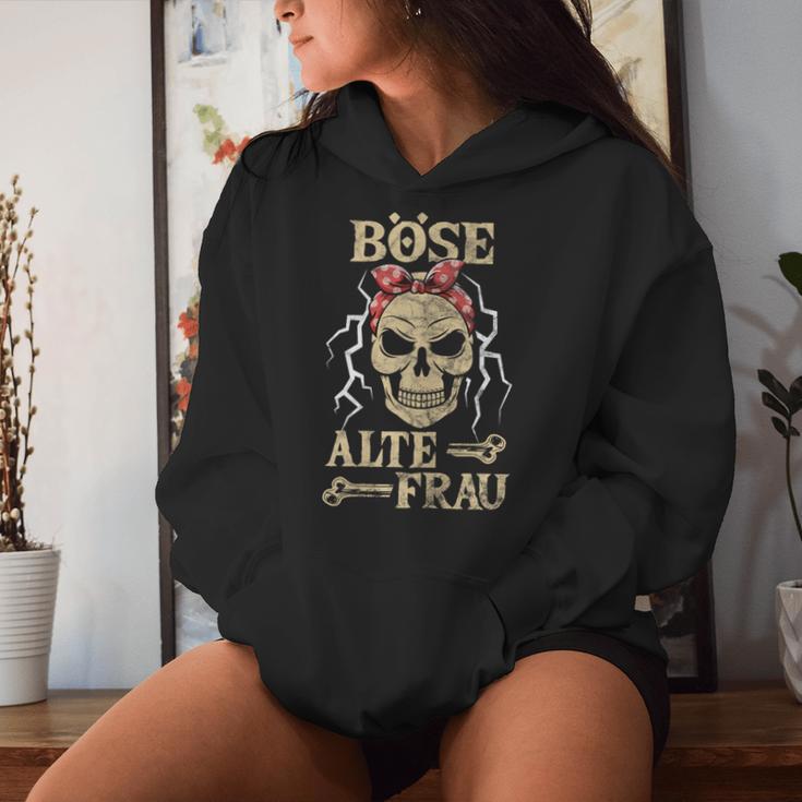 Women's Evil Old Woman Skull Old Womanintage Biker Kapuzenpullover für Damen Geschenke für Sie