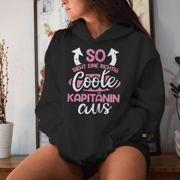 Women's So Ssieht Eine Richtig Coole Captain Aus Slogan Kapuzenpullover für Damen Geschenke für Sie