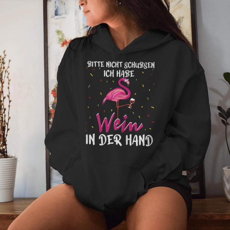 Women's Weinkönigin Bitte Nicht Schubsen Ich Habe Wein In Der Hand Kapuzenpullover für Damen Geschenke für Sie