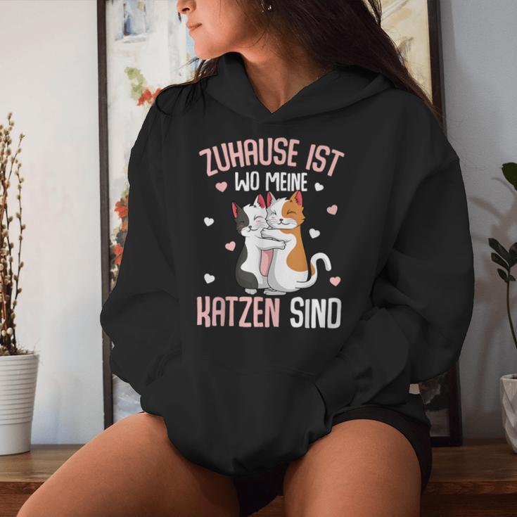 Zuhause Ist Wo Meine Katzen Sind Katze Girl's Women's Kapuzenpullover für Damen Geschenke für Sie