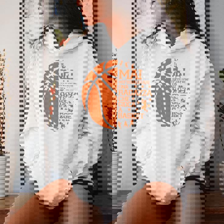 Basketball Divertente Una Ragazza Che Gioca A Basket Ragazzo Felpa con cappuccio da donna Regalos para ella