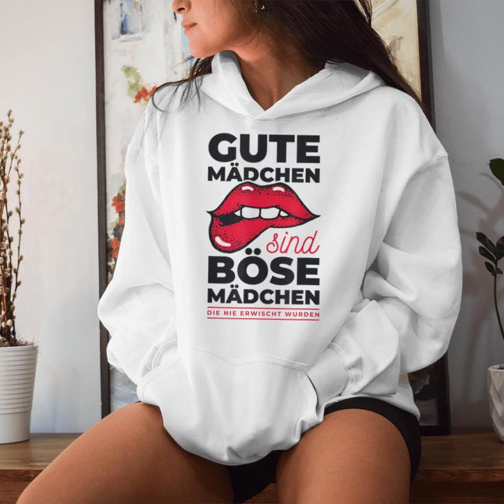 Cheeky Lips Gute Mädchen Böse Mädchen Spruch Gray Kapuzenpullover für Damen Geschenke für Sie