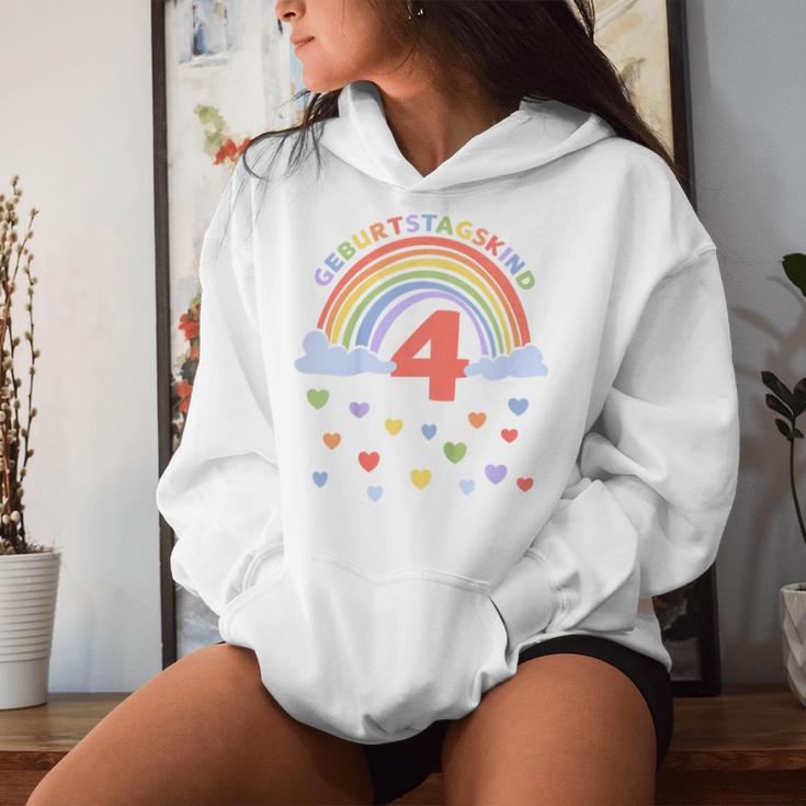 Children's Ich Bin 4 Jahreierth Birthday Rainbow Kapuzenpullover für Damen Geschenke für Sie