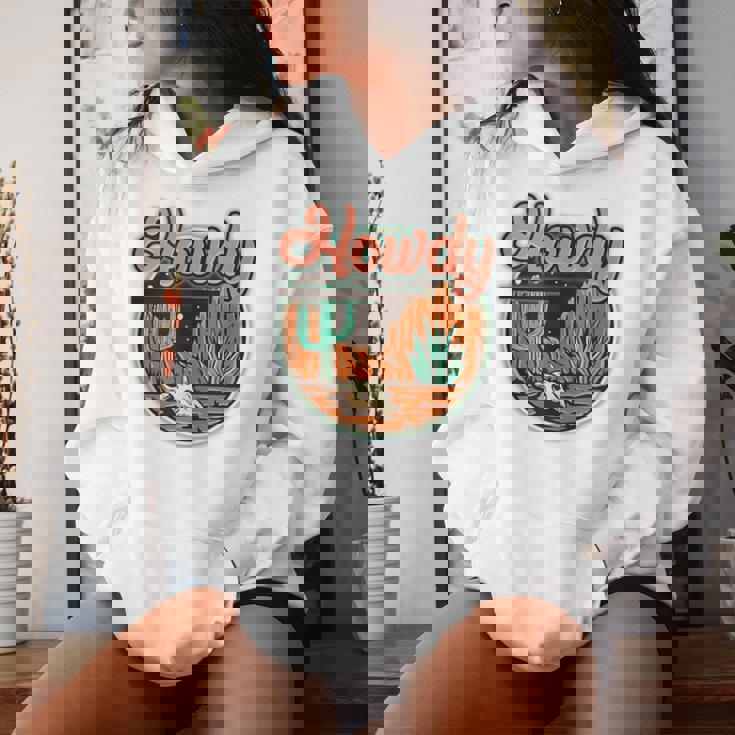 Howdy Desert Adventure Western Life Desert Vibes Cactus Women Hoodie Gifts for Her