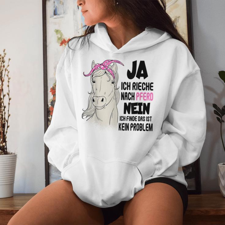 Ja Ich Rieche Nach Pferd Reiter Pferdessprüche Girls' Gray Kapuzenpullover für Damen Geschenke für Sie