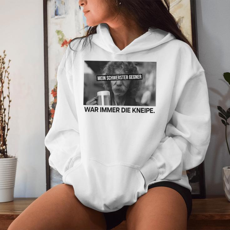 Mein Schwerster Gegner War Immer Die Kneipe Delicious Beer Kapuzenpullover für Damen Geschenke für Sie