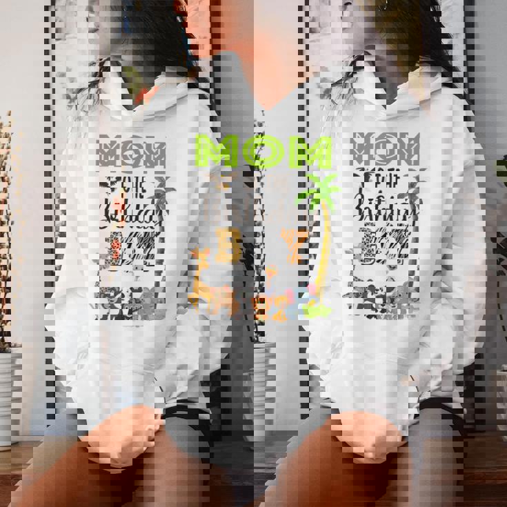 Mom Of The Birthday Boy Wild Zoo Theme Safari Party Women Hoodie Gifts for Her